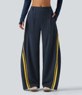High Waisted Color Block Side Stripe Barrel Dance Pants with Pockets