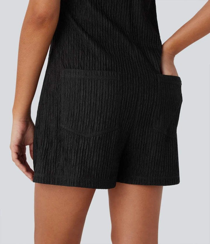 Pockets Casual Short Overalls