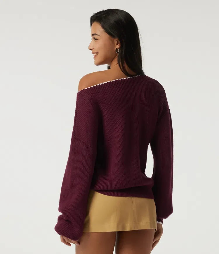 One Shoulder Long Sleeve Casual Sweater