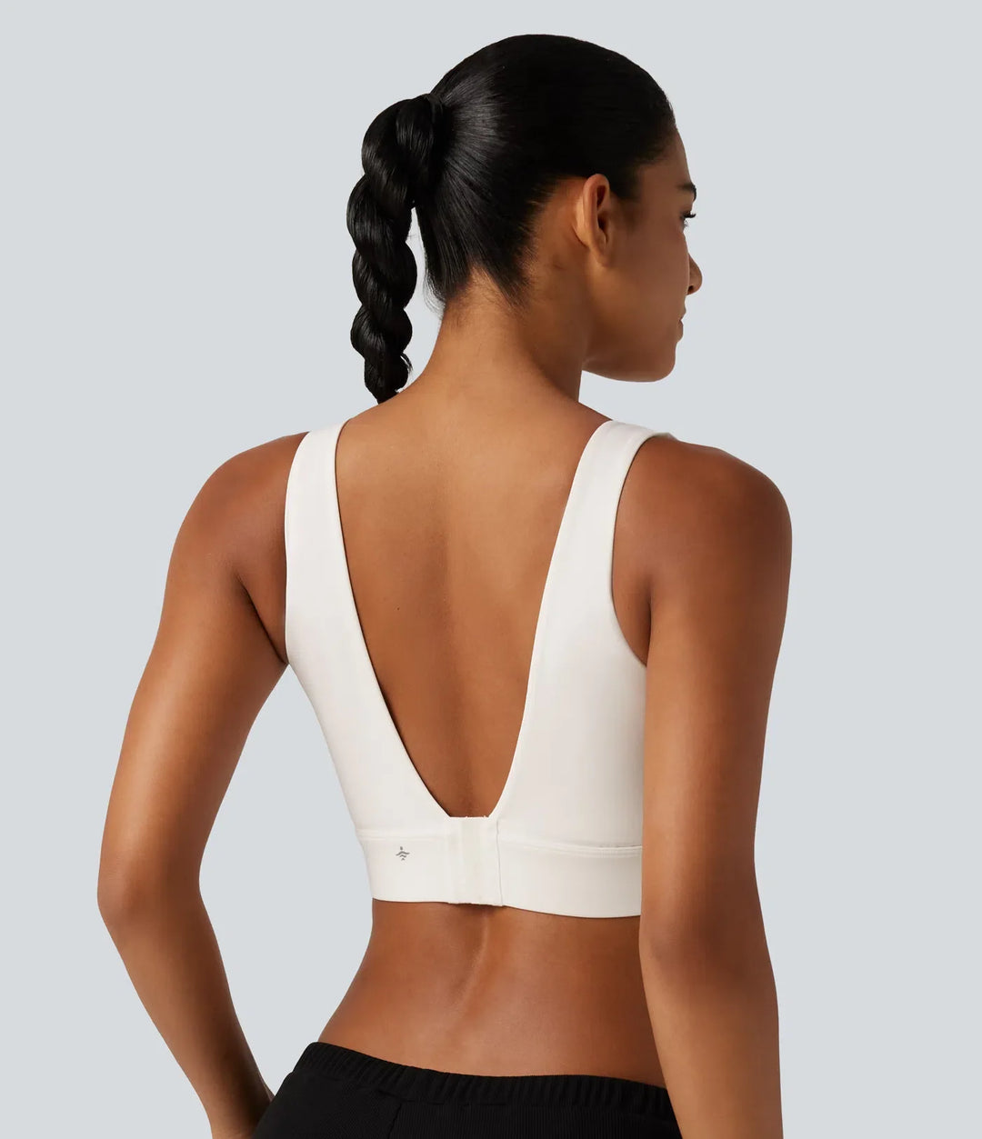 Halara Ultrasculpt Medium Support Backless Adjustable Buckle Built-in Bra Training Sports Bra DD-F Cups