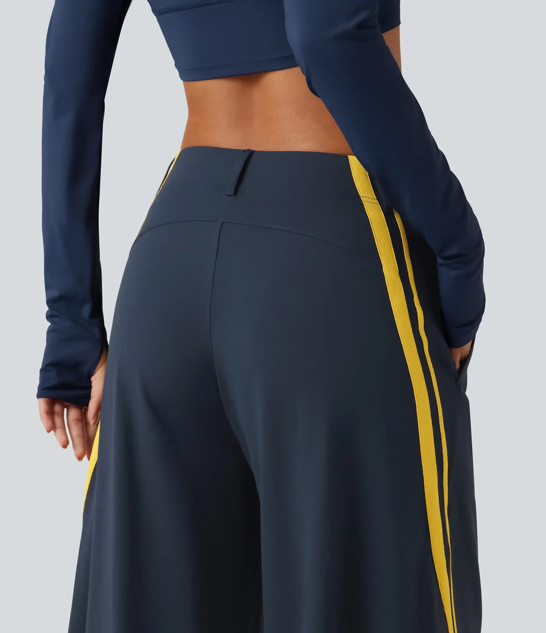 Halara DayStretch High Waisted Color Block Side Stripe Barrel Dance Pants with Pockets