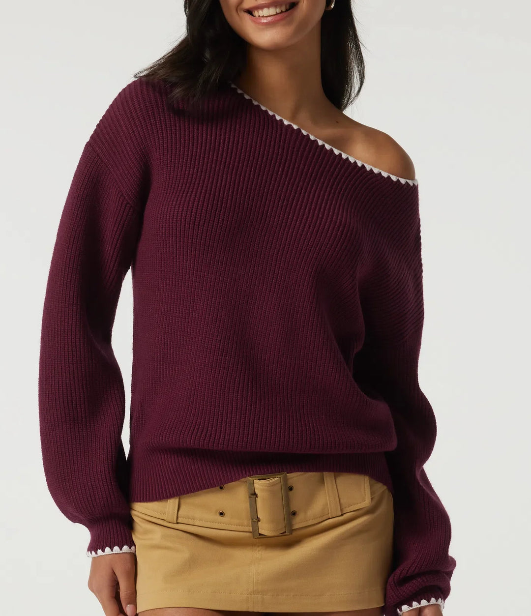 One Shoulder Long Sleeve Casual Sweater