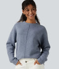 Round Neck Long Sleeve Work Sweater