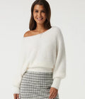 Off Shoulder Bishop Long Sleeve Casual Sweater