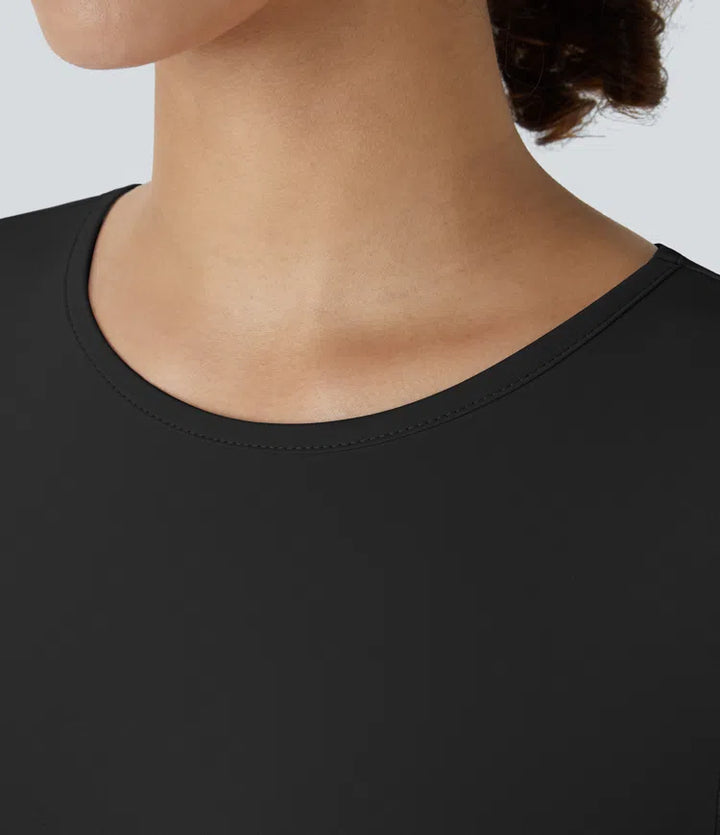Round Neck Long Sleeve Casual Bodysuit