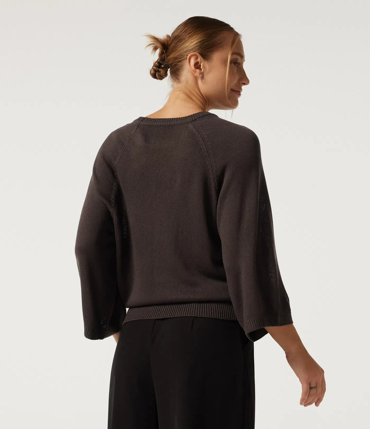 Round Neck Long Sleeve Work Sweater