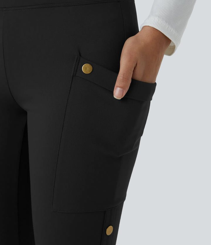 DayStretch High Waisted Decorative Pocket Skinny Ankle Length Casual Pants