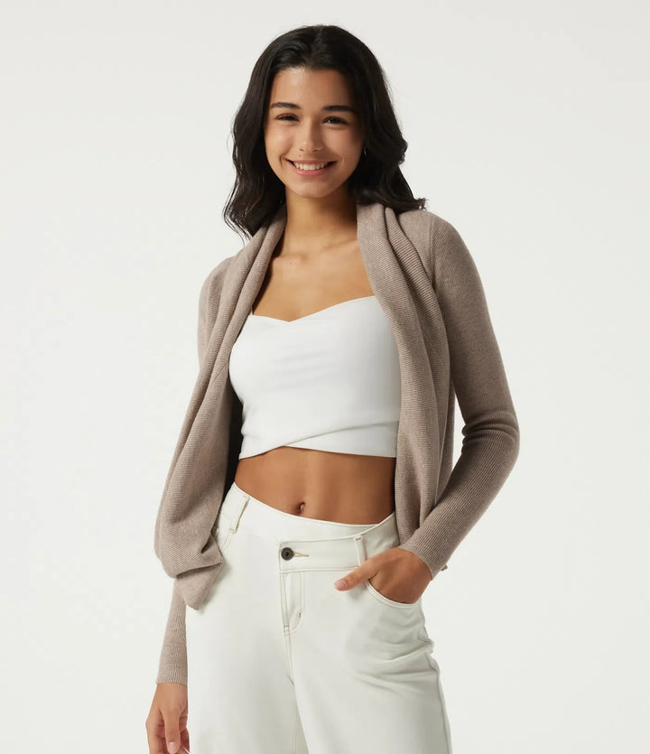 Cowl Neck Long Sleeve Stacked Casual Sweater
