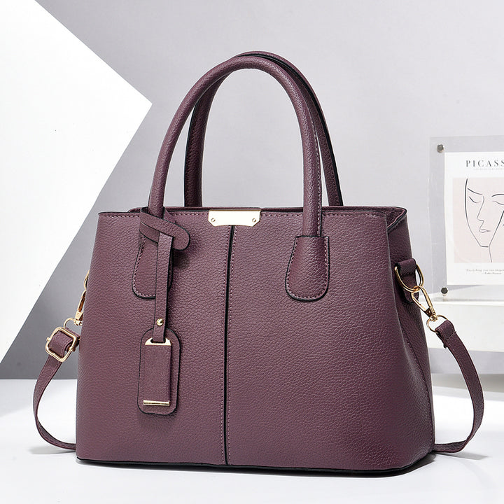 Structured vegan leather tote bag