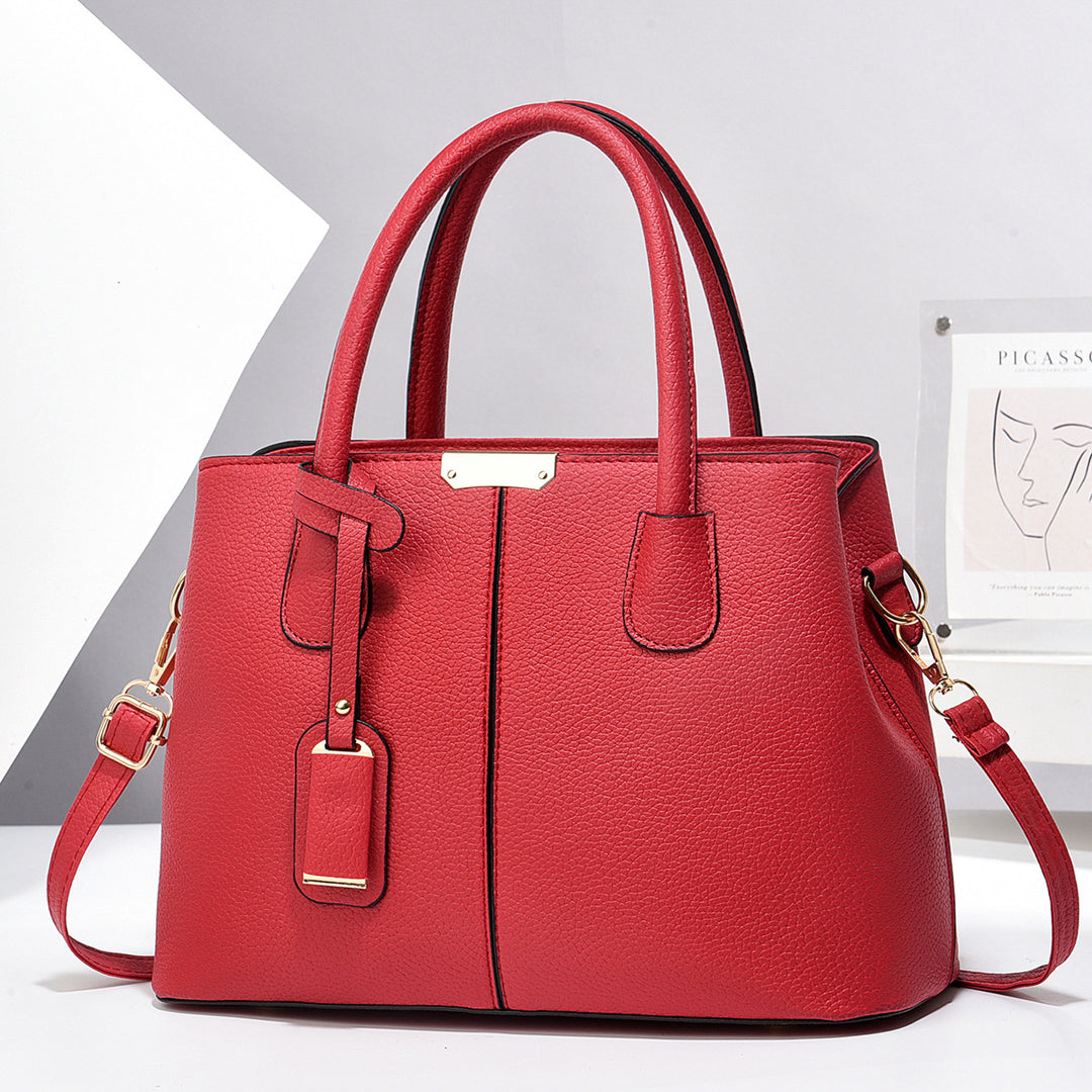 Structured vegan leather tote bag
