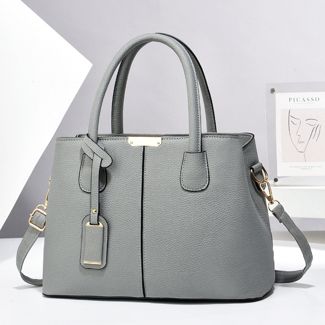 Structured vegan leather tote bag