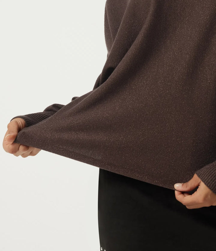 Round Neck Long Sleeve Tie Back Casual Sweater
