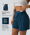 Softlyzero Airy High Waisted Tummy Control 2-in-1 InstantCool Yoga Shorts 5'' with Pockets