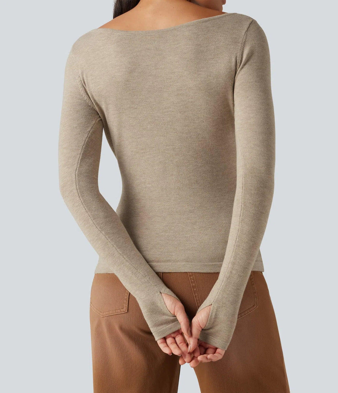 V Neck Long Sleeve Slim Casual Sweater