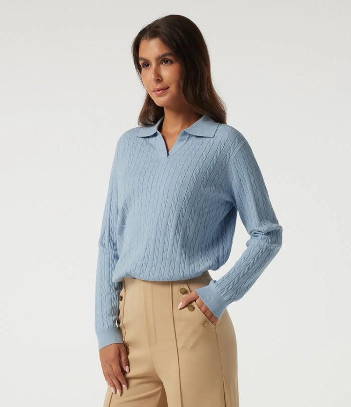 Polo Neck Long Sleeve Work Sweater