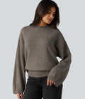 Stand Collar Long Sleeve Work Sweater