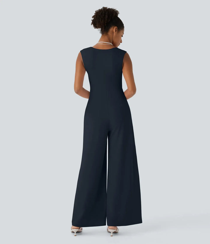 Square Neck Sleeveless Jumpsuit