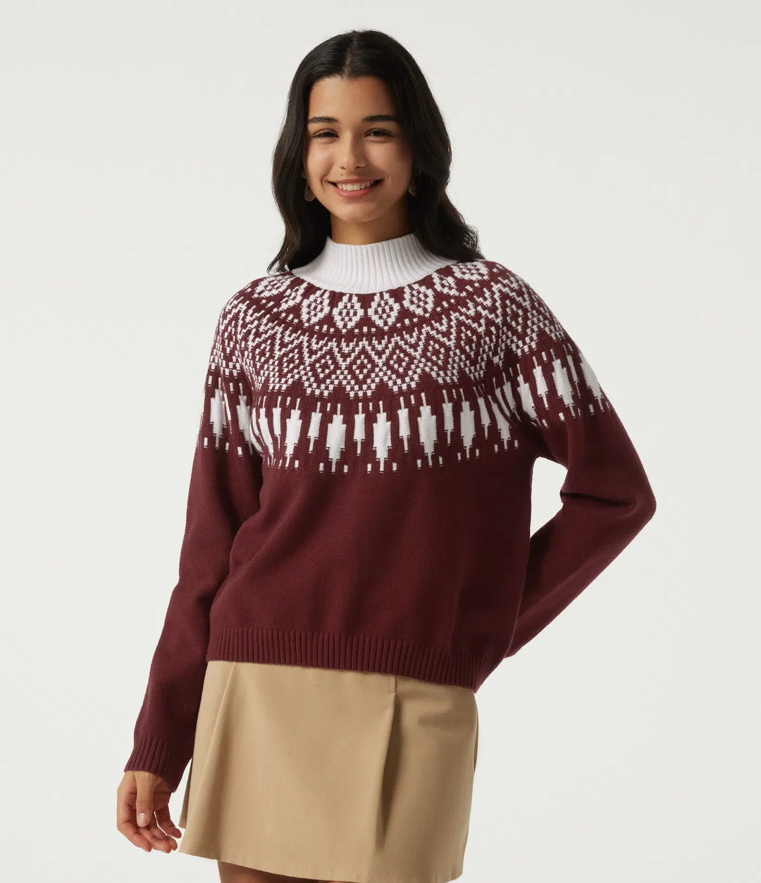 High Neck Long Sleeve Casual Sweater