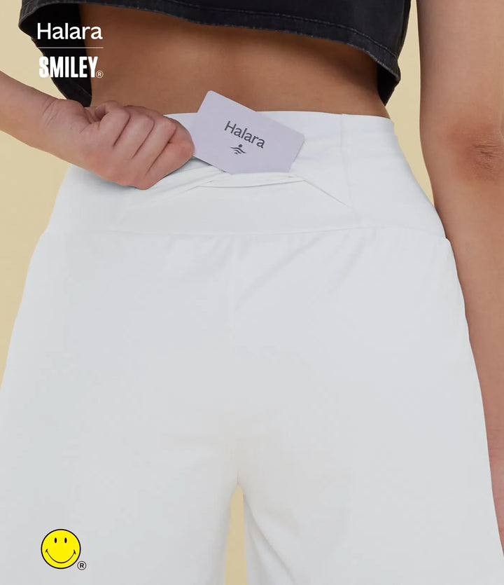 Halara X Smiley® SoftlyZero Airy Super High Waisted 2-in-1 InstantCool Yoga Shorts 5&