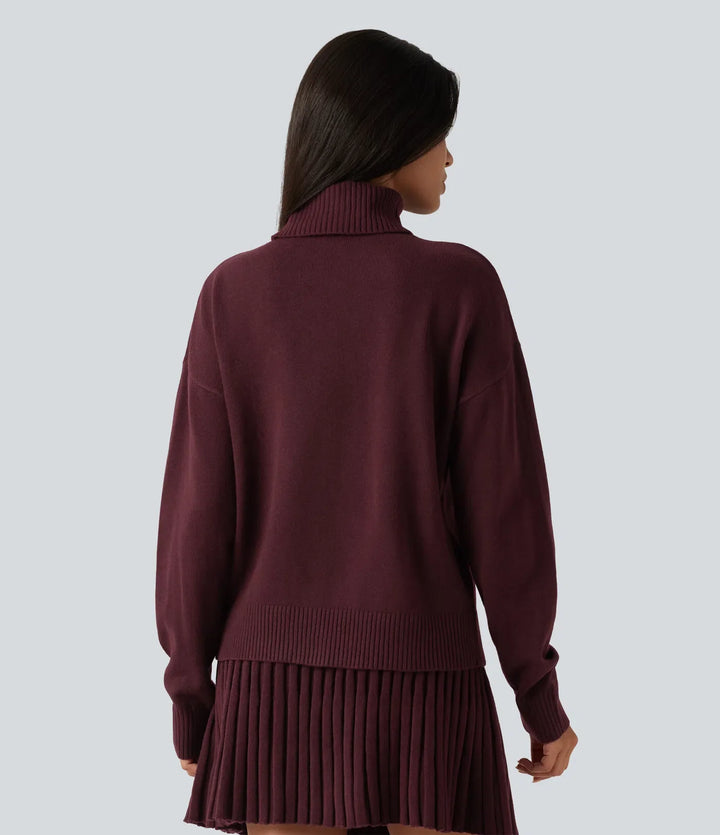 High Neck Long Sleeve Casual Sweater