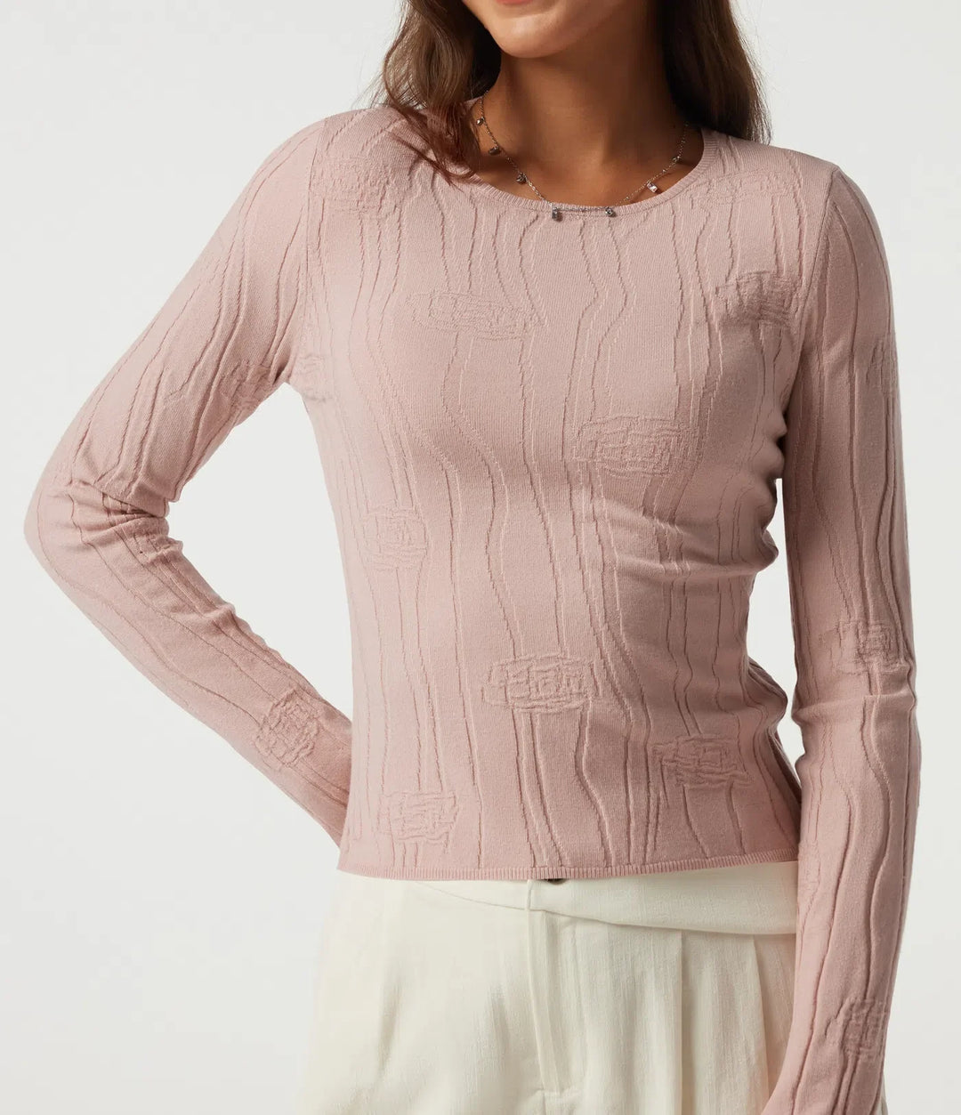 Round Neck Long Sleeve Work Sweater