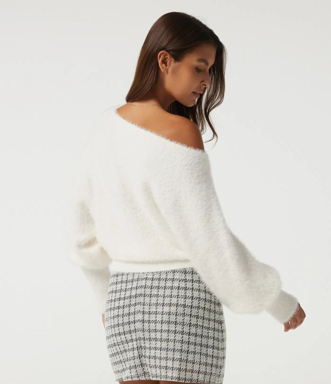 Off Shoulder Bishop Long Sleeve Casual Sweater
