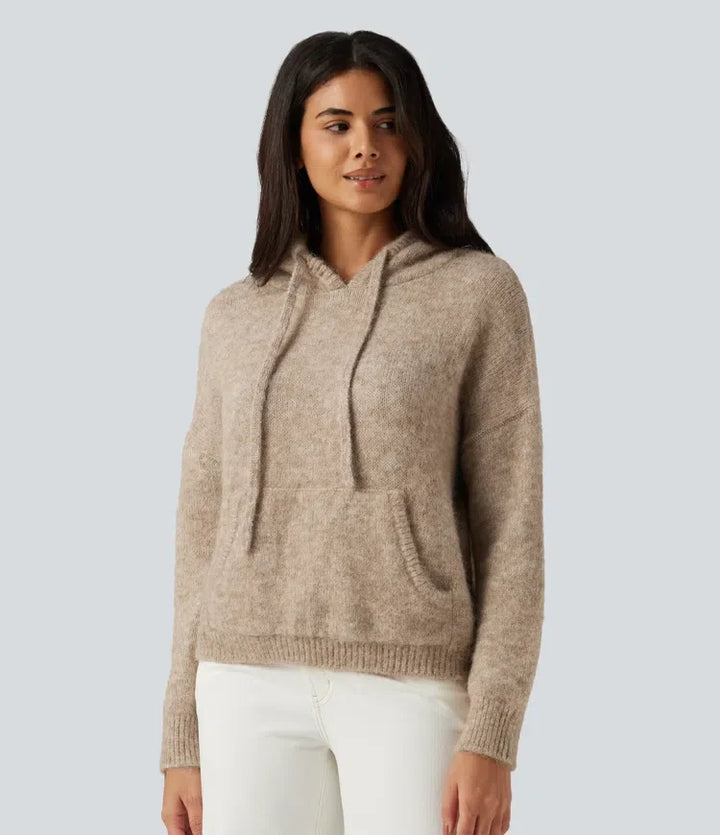 Hooded Long Sleeve Casual Sweater with Pocket