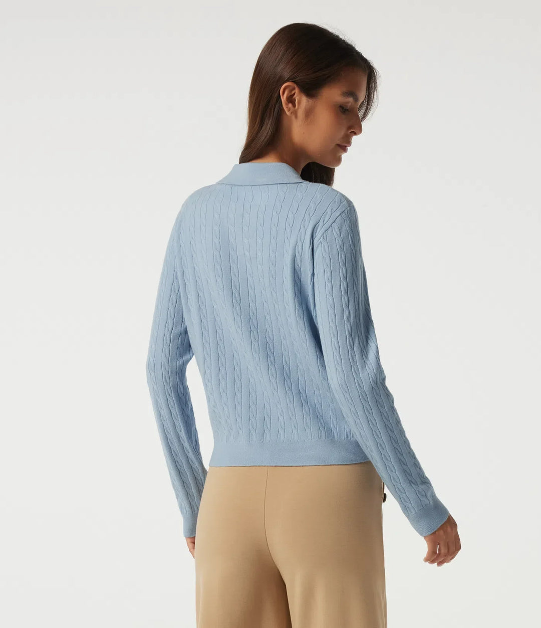 Polo Neck Long Sleeve Work Sweater