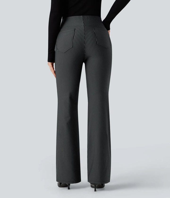 Halara Flex High Waisted Striped Work Flare Pants with Pockets