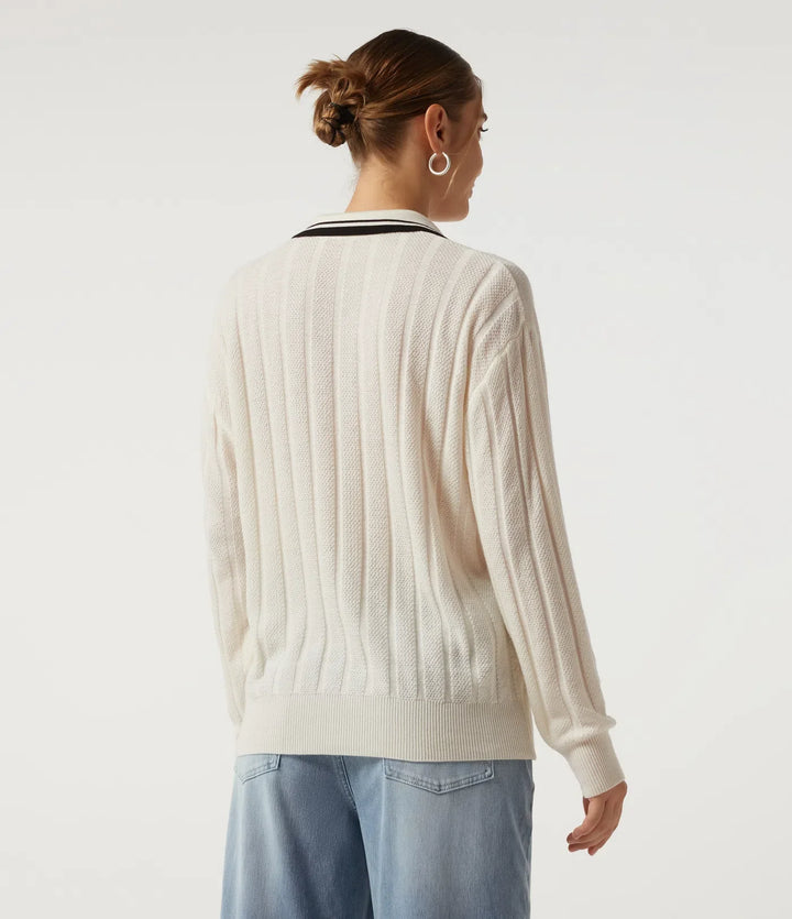 Long Sleeve Color Block Work Sweater