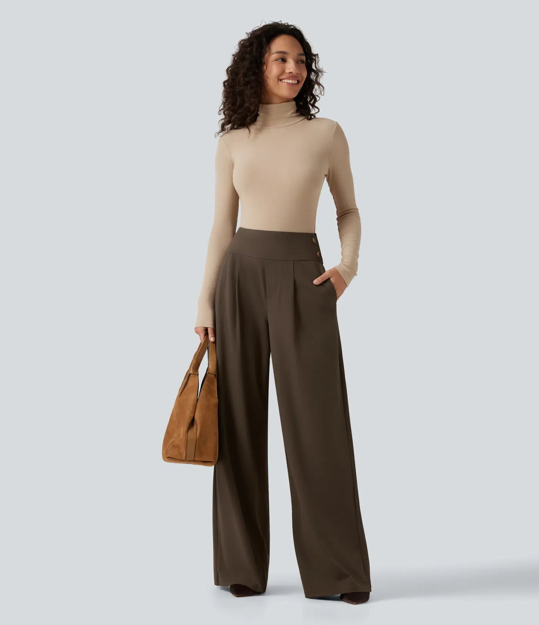 Halara Flex High Waisted Wide Leg Work Pants with Pockets