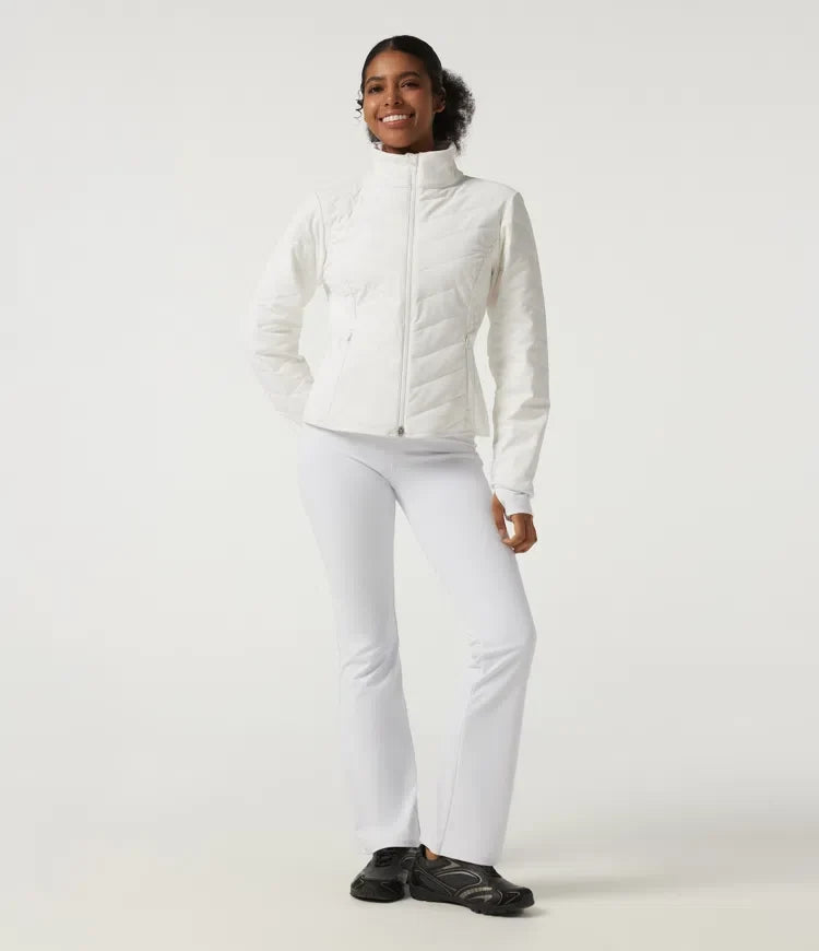 PuffFlex High Neck Long Sleeve Quilted Casual Padded Jacket with Pockets and Thumbholes