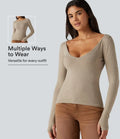 V Neck Long Sleeve Slim Casual Sweater