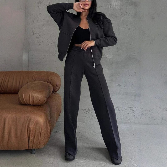 Brooke | Zip-Up Jacket and Wide-Leg Pants Set for Women
