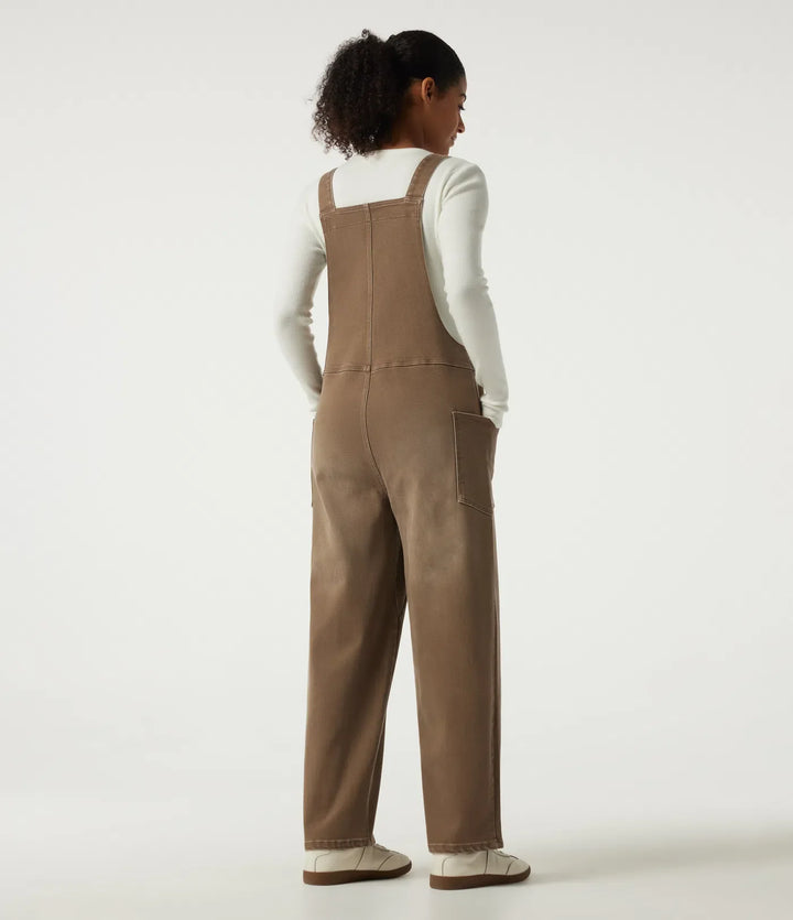 V Neck Baggy Colorful Denim Casual Cotton Overalls with Pockets