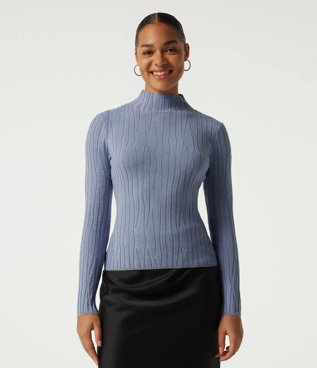Mock Neck Long Sleeve Work Sweater