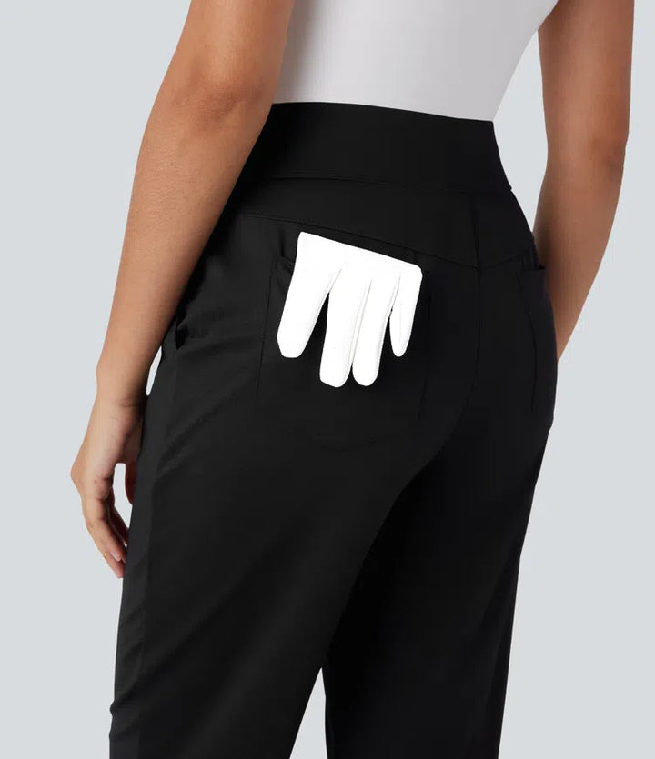 Mid High Waisted Pockets Quick Dry Golf Pants-Golf Tee-UPF40+