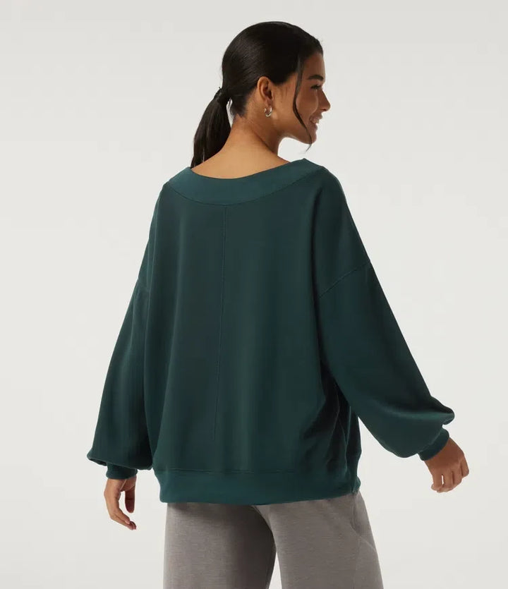 Round Neck Long Sleeve Fleece Casual Sweatshirt