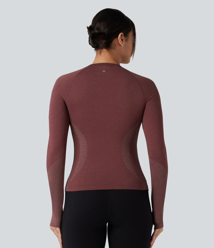 OneForm Seamless Flow Raglan Long Sleeve Thumb Holes Yoga Sports Top