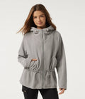 Hooded Long Sleeve Drawstring Curved Hem Fleece Casual Coat with Pockets