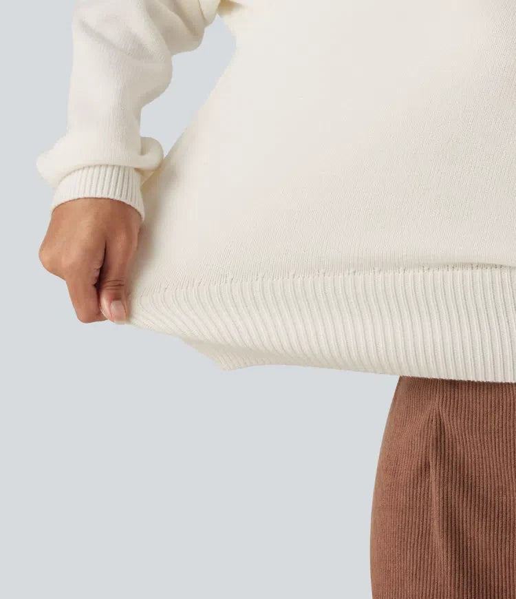 Collared Half Zip Long Sleeve Work Sweater