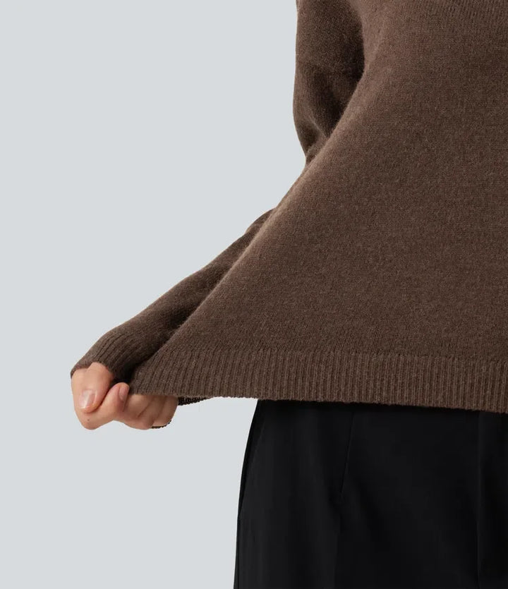 Boat Neck Long Sleeve Casual Sweater