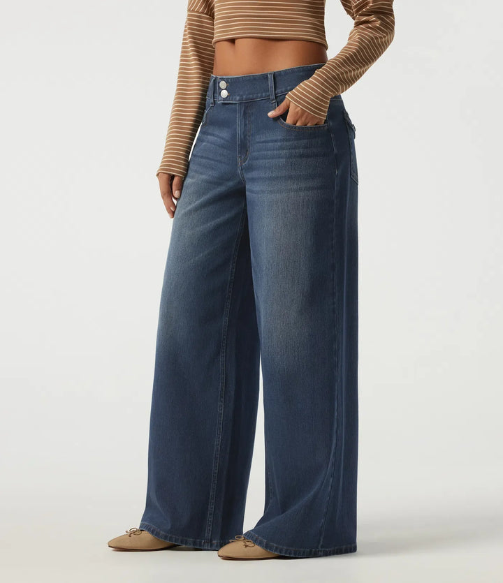 Halara Flex Low Rise Baggy Casual Cotton Jeans with Pockets