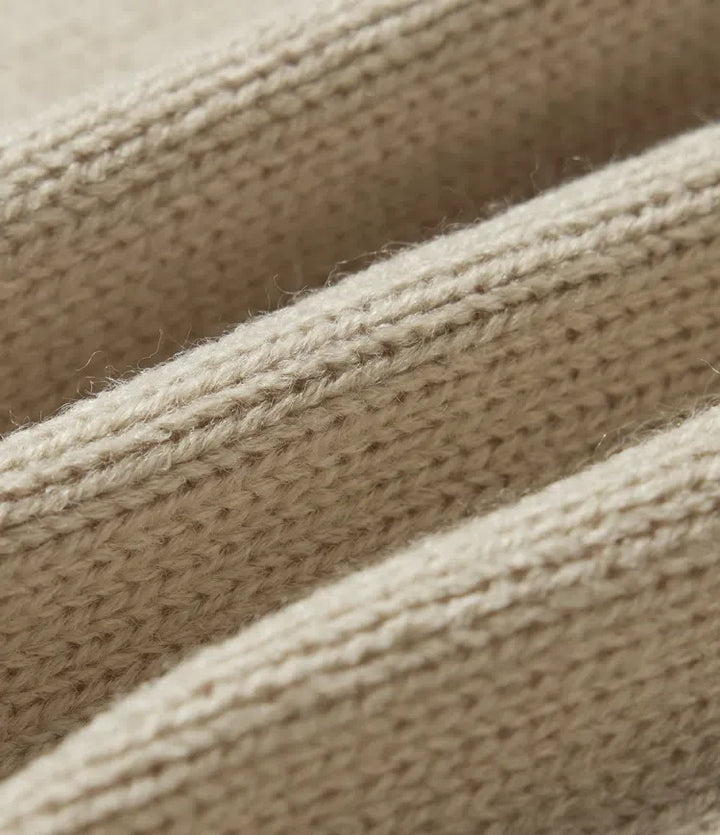 Mock Neck Long Sleeve Cable Stitch Casual Midi Sweater Dress