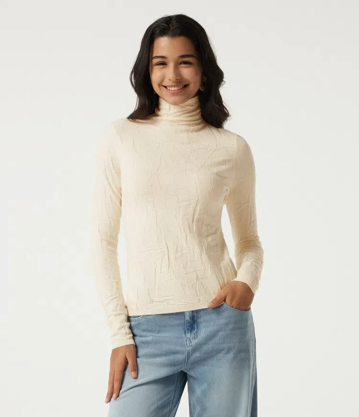 High Neck Long Sleeve Slim Work Sweater