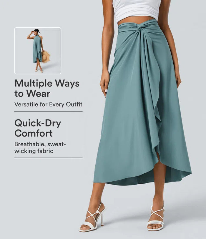 Breezeful High Waisted Wrapped Tie Back Quick Dry Skirt