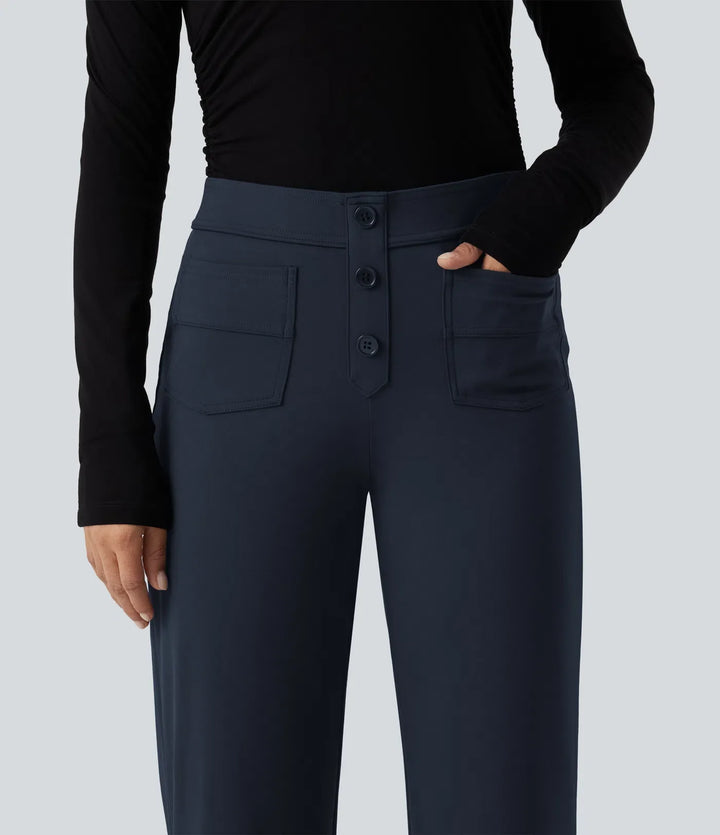 Halara Flex DayStretch Low Rise Straight Leg Work Pants with Pockets