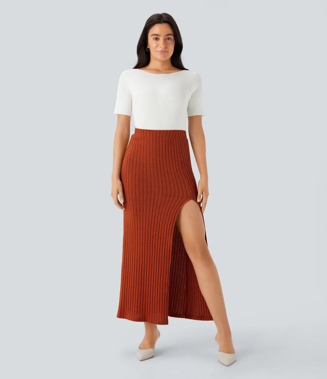 Boat Neck Short Sleeve Slim Work Sweater