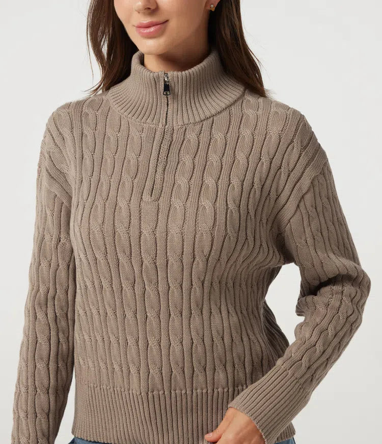 Mock Neck Long Sleeve Work Sweater