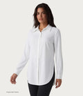 Wrinkle Recovery Long Sleeve Curved Hem Work Shirt